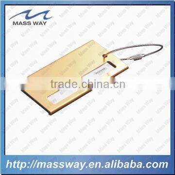 souvenir custom blank anodized golden aluminum luggage tag