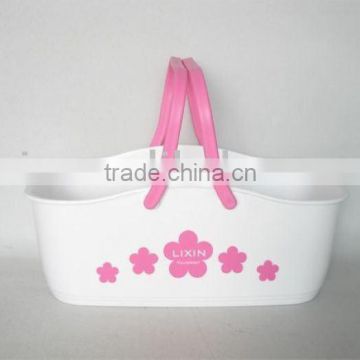 Plastic storage basket, basket with handle (L)