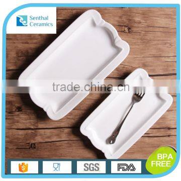 20%discount New Design Customized White Ceramic Rectangular Plate for Home Hotel Use photo-2