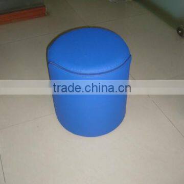 mini leather ottoman - blue