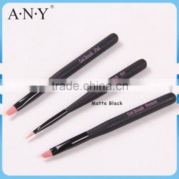 ANY Nail Art UV Gel Nails Design Mini Matt Black 3PCS Set Wood Handle Nail Brush Cheap Price