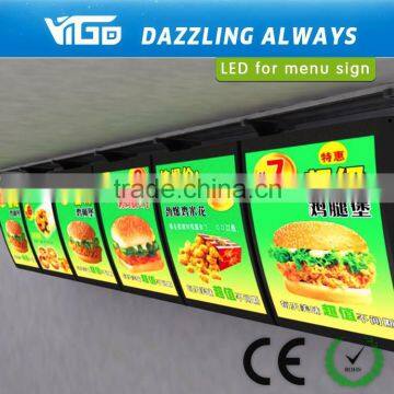 AC220V easy insstall led for menu board for restaurant