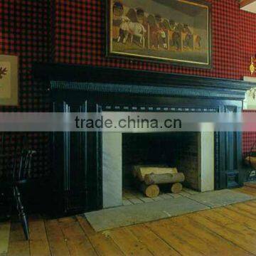 black marble fireplace mantel