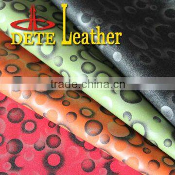 hot sale glitter fabric bubble leather 100% polyurethane leather synthetic leather