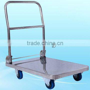 Stainless steel folding handle platform trucks