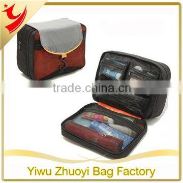 2015 New Polyester Material Double Layers Cosmetic Or Toiletry Bags with Hook