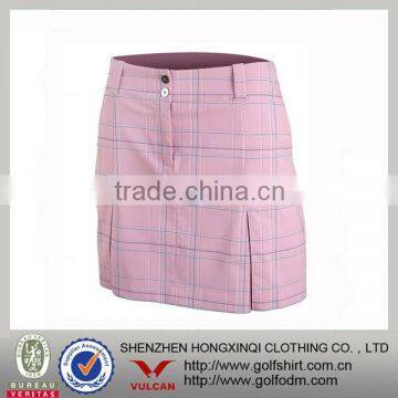 Broad cloth grid pink badminton skrits