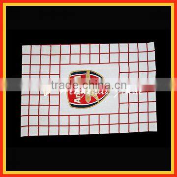 checks design tea towel with printed logo