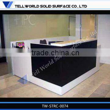 White Countertop With Black Reception Desk 2 Person Restaurant Reception Desk for Sale photo-2