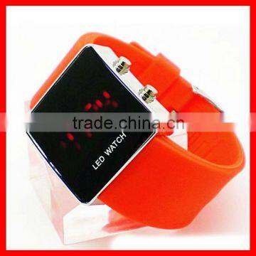 Mirror face silicone led touch screen watches waterproof