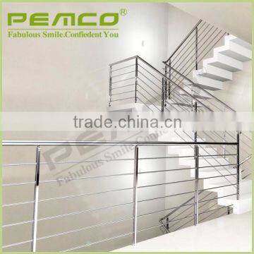 Modern railing 304 stainless steel frameless glass balustrade staircases indoor stair handrail design