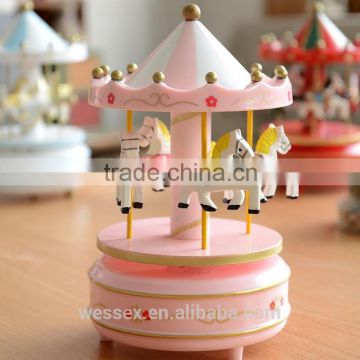 Wooden Crafts Carousel Music Box,wooden toys for promotion gift