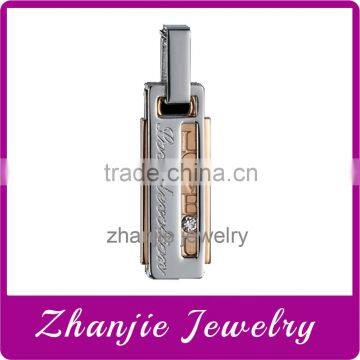 Cheape Fashion High Quality 316L Stainless Steel Lovers Pendant With Sparkly Crystal As For Valentine's Gift