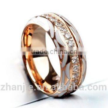 Latest design new model cheap stainless steel diamond wedding ring