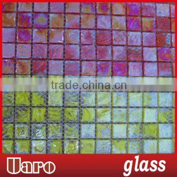 20x20mm transparent pink glass mosaic chips