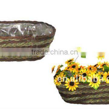 Brushwood and Green rope Patio planter - Floor planter - Brushwood Flower pot