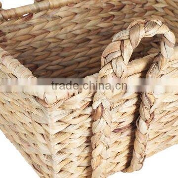 Hand Woven From Sustainably Harvested Dried Water Hyacinth Basket photo-4