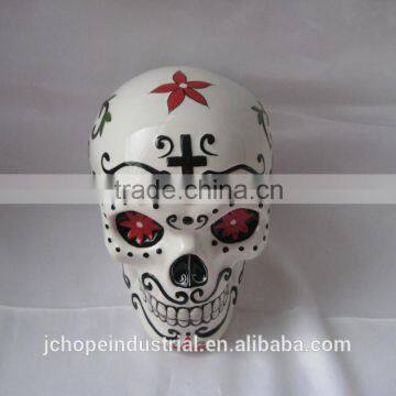 halloween ceramic skull head decor
