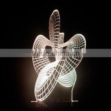 3D Optical Illusion Dance Night Lamp Night Light 10 Colorful LEDs Ultra-thin Acrylic Light Panel AA Battery or DC 5V