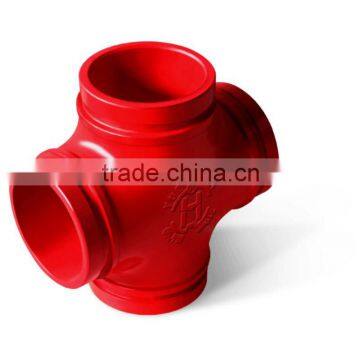 FM UL Approved 5 Inch Schedule 40 Ductile Iron Pipe Fitting Cross