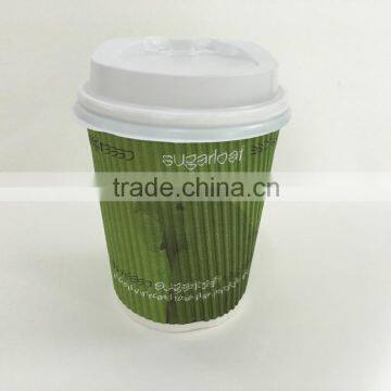 Solid Color Disposable 8oz 12oz 16oz Food Grade Corrugated Coffee Paper Cup photo-2