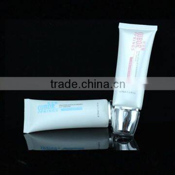 pearl white cosmetic oval tube with shiny screw cap made in China supplied in bulk