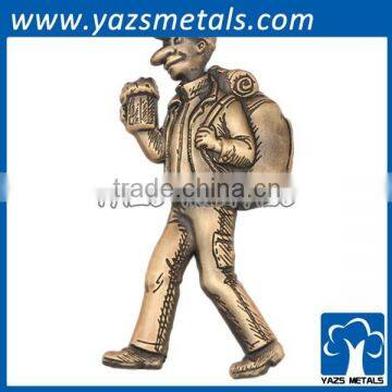 YAZS high quality antique gold silver copper metal pin label