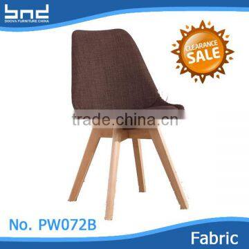 New released coffee living room fabric wood chair with cushion PW072B