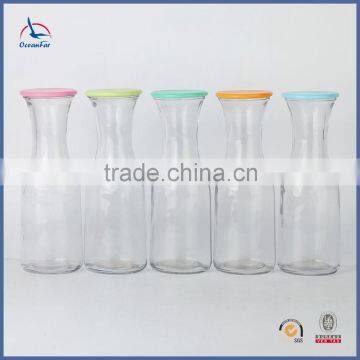 High Quality Clear Wide Mouth Milk Bottle Glass Wholesale Market Glass Milk Bottle With Lid