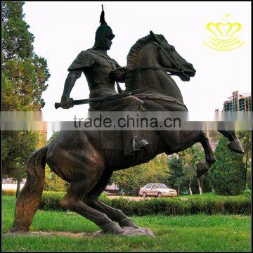 The ancient war general riding horse chariot bronze sculpture