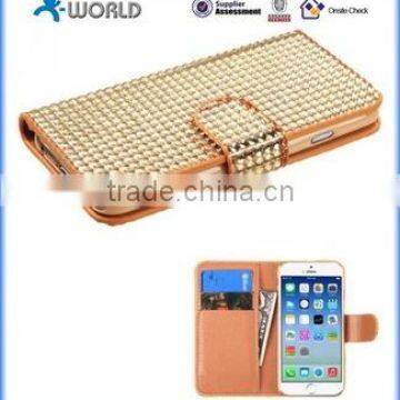 Slim Bling diamond Leather Hard Case for iPhone 6S with card slot