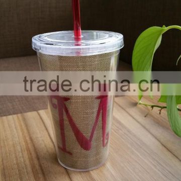 Double wall plastic mug