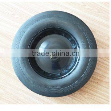 16x4 inch semi pneumatic rubber wheel with rib tread for mowers or material handling equipment