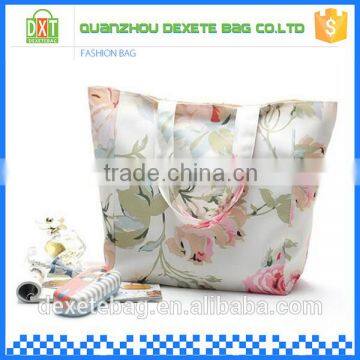 Oem production outdoor sport beach women nylon full color printing tote bag