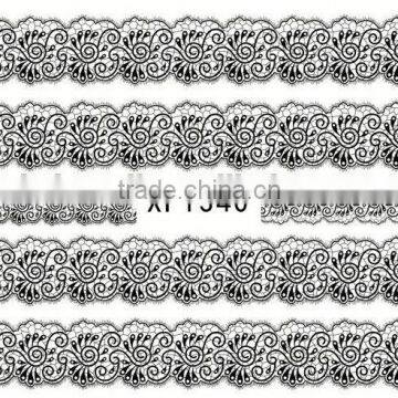 2014 Gold / Silver Metal Rose flower nail art stencil sticker