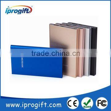 Ultra thin alloy metal phone portable power Bank 4000mah