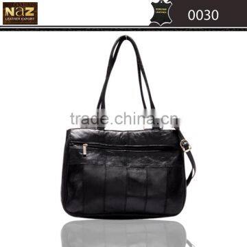 Ladies Handbag in Genuine Leather in Patchwork.