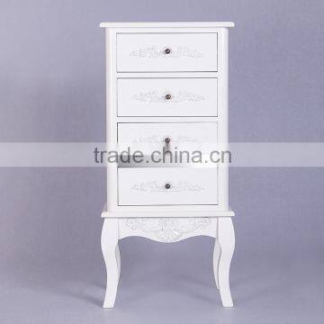 Carved Wooden White 4 Drawers Chest of Drawer photo-2