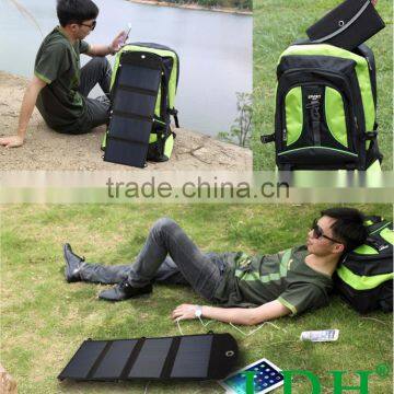 Foldable solar charger 24W 4A outdoor solar backpack solar panel charger usb battery charging for phone Power Bank & Pad