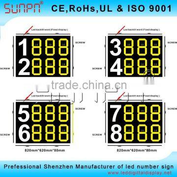 France Led digital motorcycle race sign /LED racing bicycle display board/Led automobile race digital display board