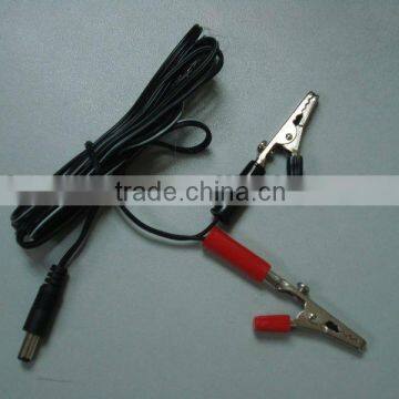 DC plug cable with alligator clips black & red for Car charger