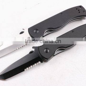 OEM Half serrated camping knife survival knife with knife clip