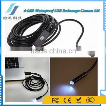 4-LED Waterproof USB Endoscope Camera 5M