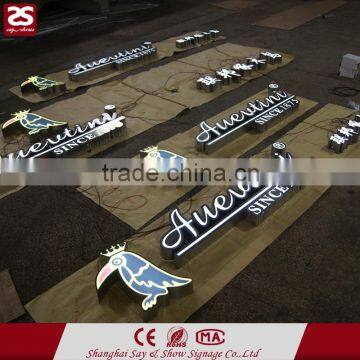 Factory Direct Sale Stainless Steel Signage Led Frontlit Letter Led Shop Signs