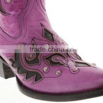 Women's New Purple Black Overlay Western Cowgirl Boots Rhinestones Studded Shaft photo-2
