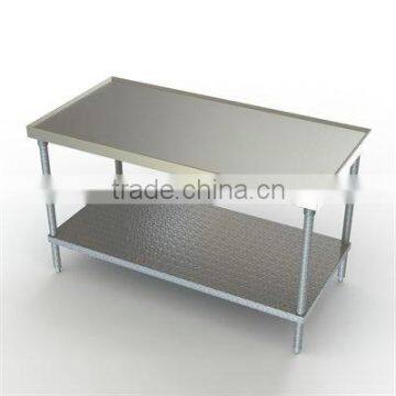 Hospital Stainless Steel Work Table with Galvanized Undershelf