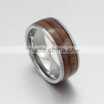 Fine Jewelry Two Tones Koa Wood Titanium Ring