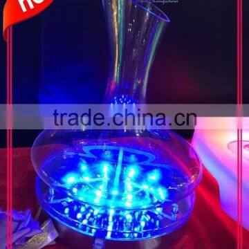 6 inch Multi-color rechargeable led bottle glorifer light base/RGB led party light for decoration