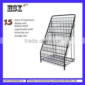 Floor standing wire grid Metal Magazine Racks J /Magazine display racks HSX-103