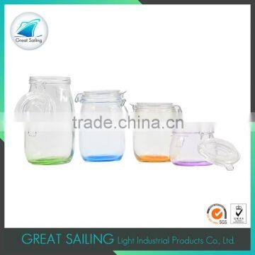 Clear Color Nuts Storage Glass Jars With Clamp